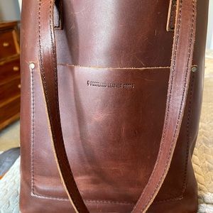 Portland leather crossbody tote